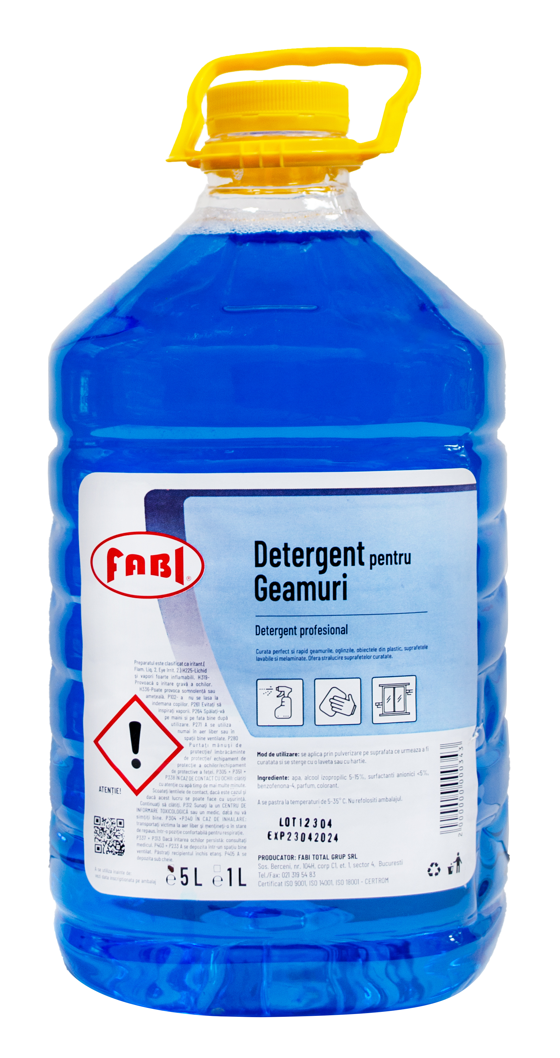 Detergent profesional pentru geamuri Fabi bidon 5L